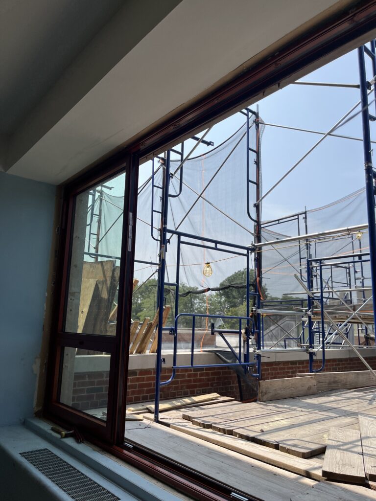 Aluminum window installation by DSG Builders at PS 249K, a Brooklyn public school