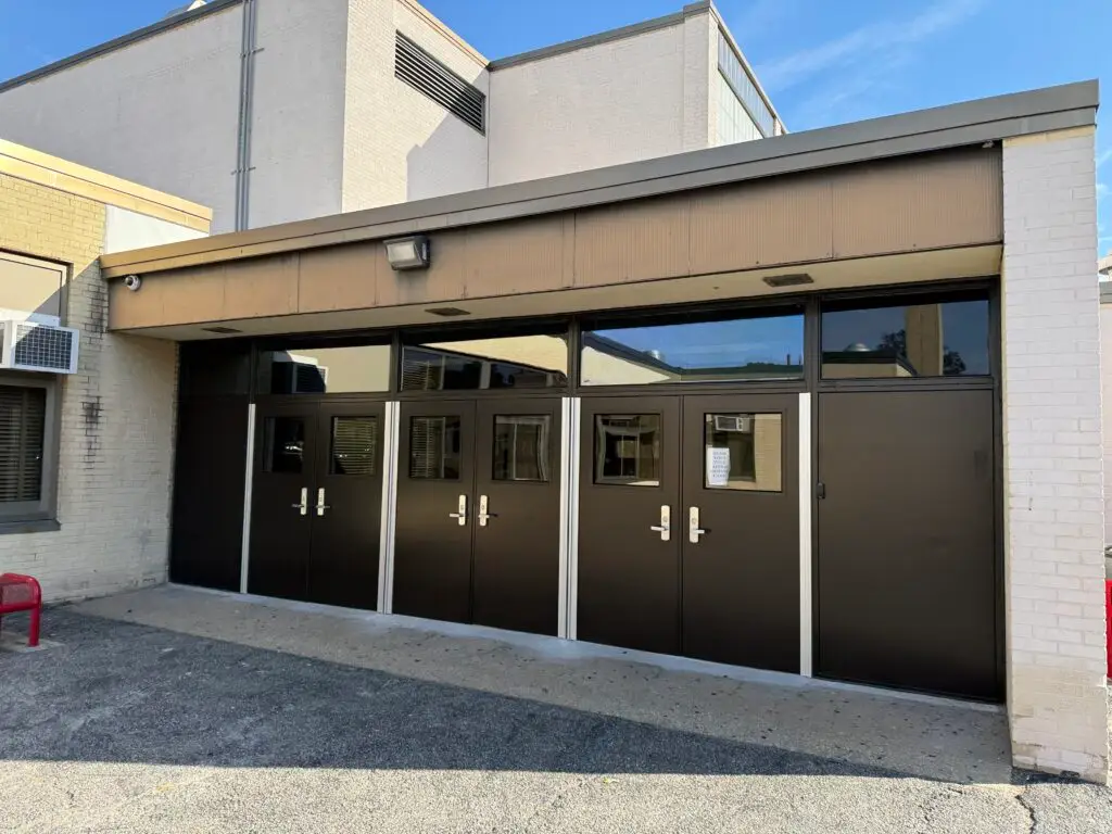 Aluminum window and storefront installation by DSG Builders at Glen Cove High School, Long Island
